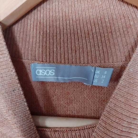 ASOS Maternity camel sweater with ruffle shoulder detail, SZ 2 (US), pt cashmere - Picture 3 of 4